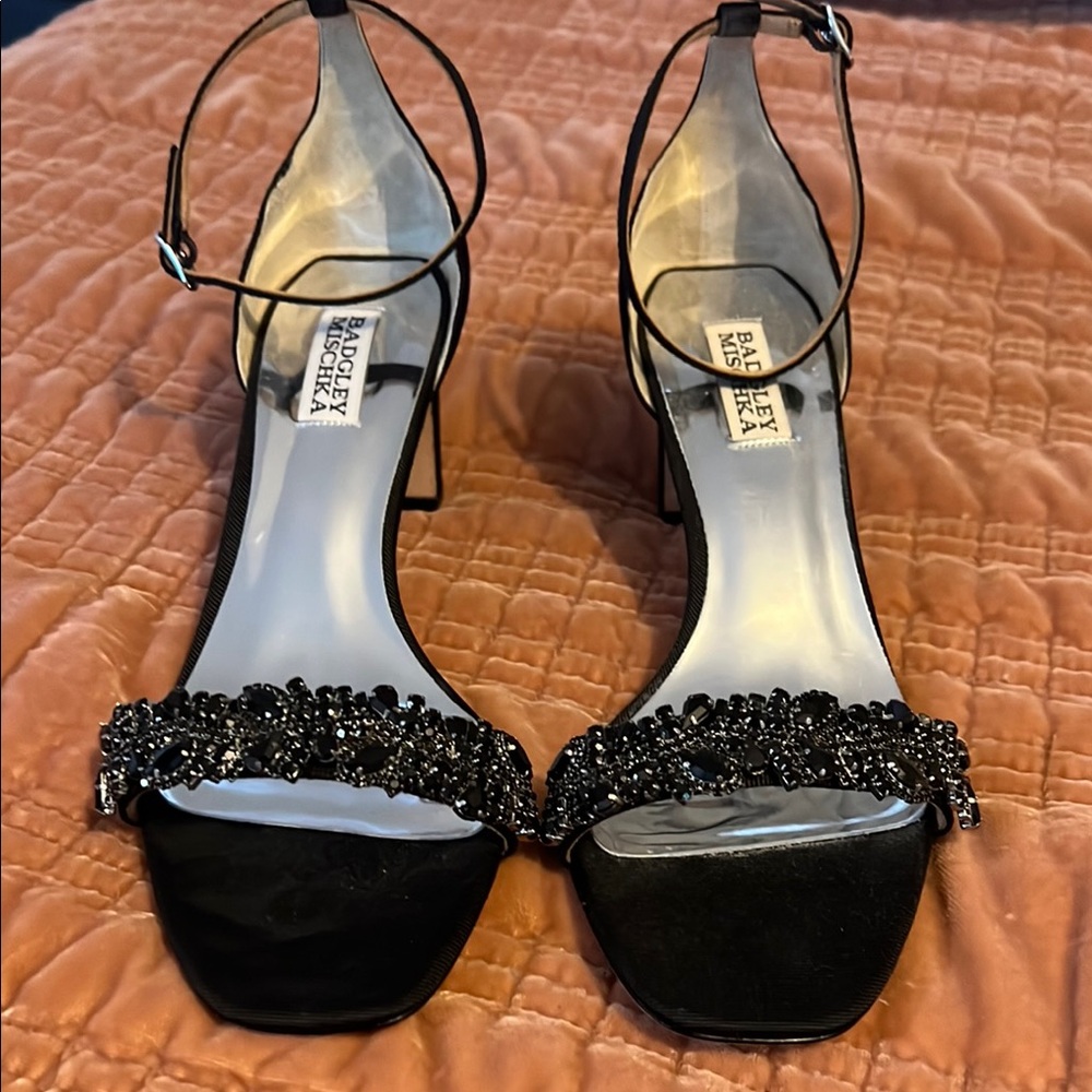Badgley Mischka Black Embellished Heels